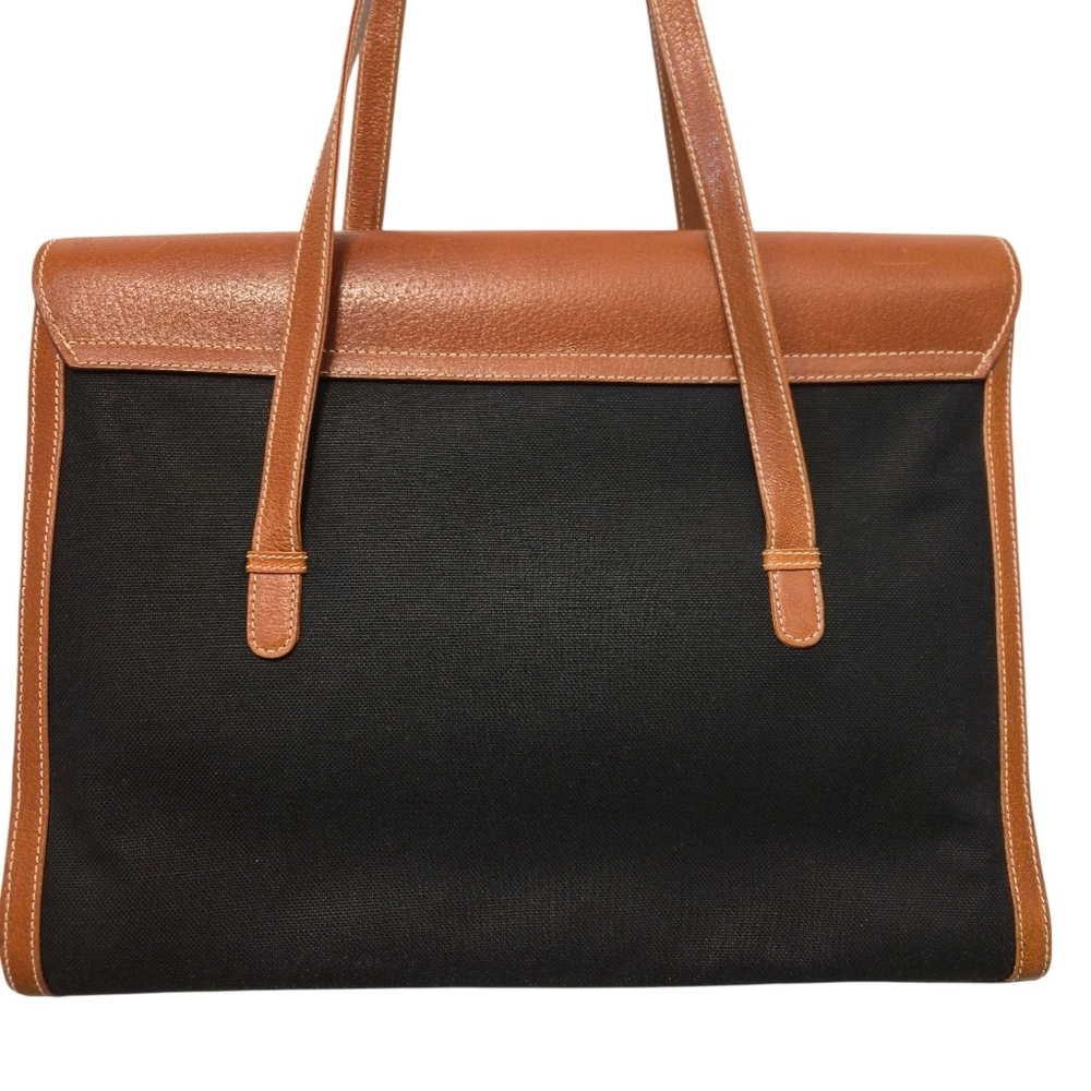 Gucci Vintage 80s Canvas Leather Briefcase Tote Laptop Bag Purse Authentic - Picture 12 of 15